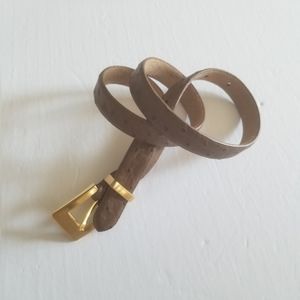 Genuine leather belt with gold buckles  1 inch